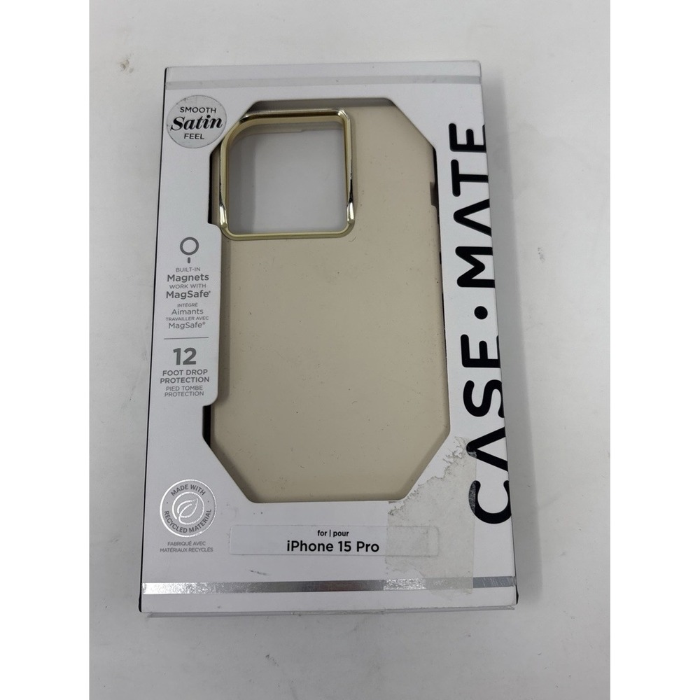 Case-Mate Case Apple iPhone 15 Pro MagSafe Compatible Smooth Satin Beige